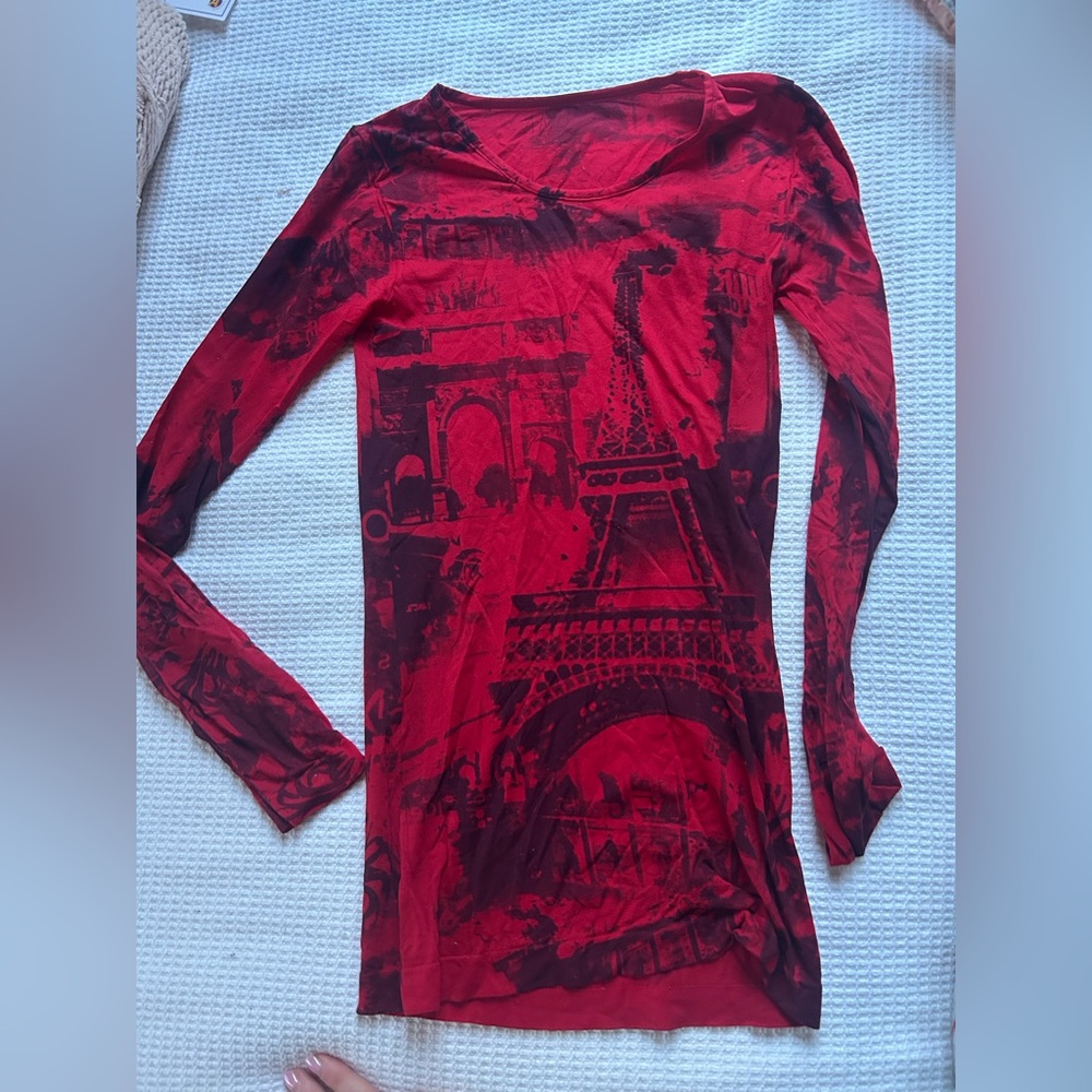 Red Long Sleeve Graphic